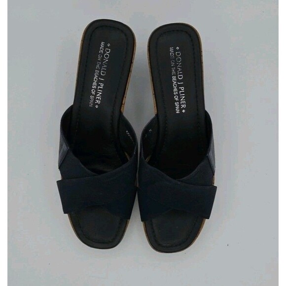 Donald Pliner Cosna Blue Elastic Cross Strap Slip‑On Wedge Sandal US 10 - Picture 4 of 8